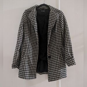 Jou Jou Black and White Houndstooth Coat